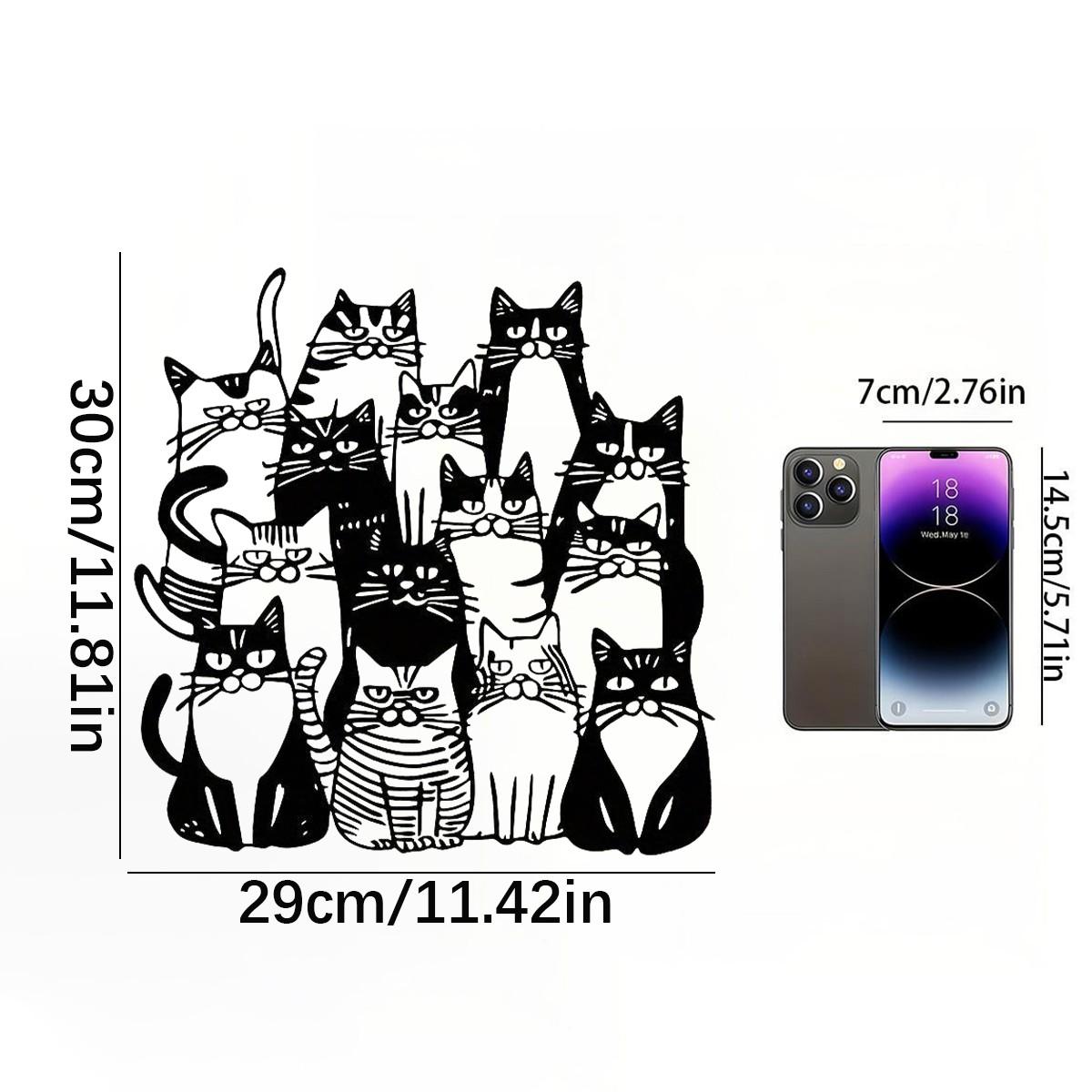 Cat Shaped Metal Wall Decor, Fun Cartoon Animal Sign, Home & Kids Room Decoration, Christmas Holiday Atmosphere, Unique Gift Idea, Vintage Wall Art, Animal Design, Western Wall Art