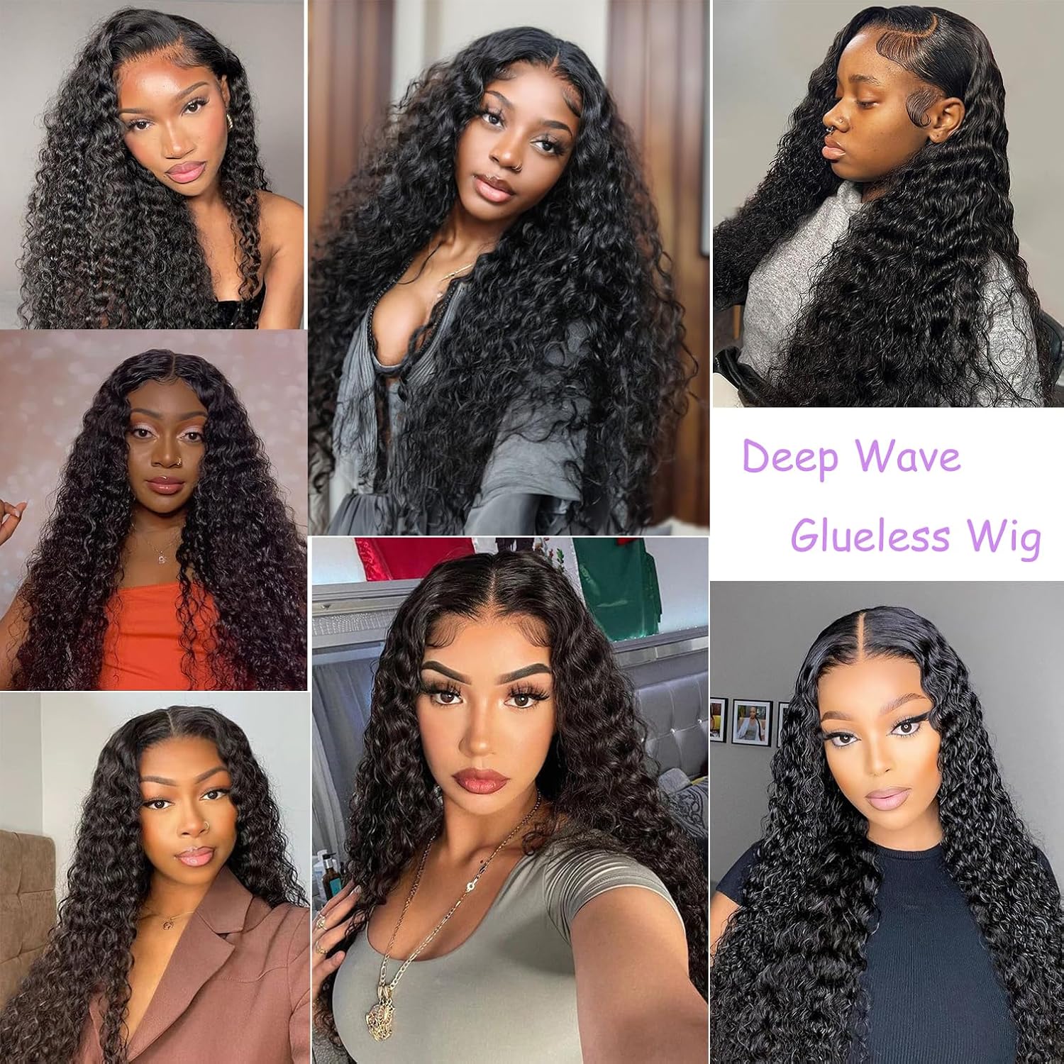 [Glueless Wig] 9x6 7x5 6x4 Pre-cut Wigs Deep Wave Human Hair Pre Plucked Pre Cut Lace Closure Wigs Ready and Go Deep Wave Curly Lace Closure Wigs for Women Wet and Wavy Natural Hairline