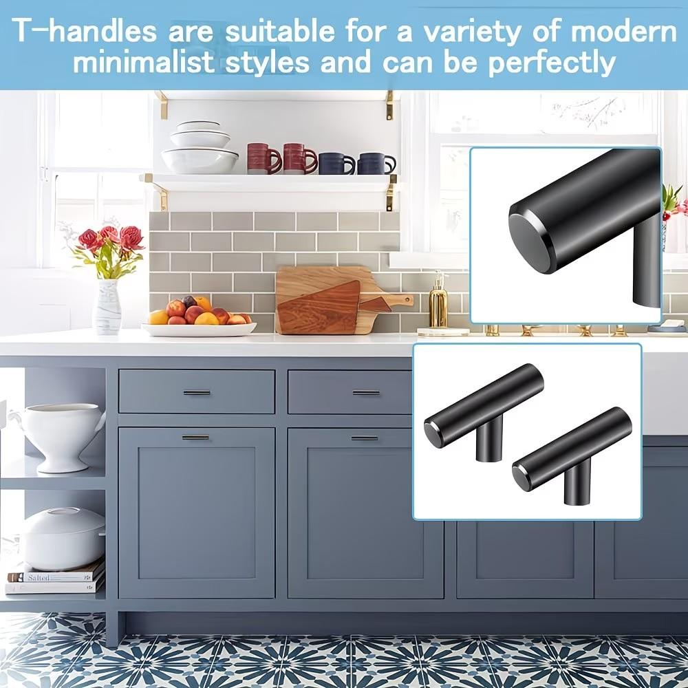 Modern Simple Cabinet Knobs and Pulls Set, Single Hole Door Handles, Door Hardware, 50mm Total Length, Suitable for Kitchen Cabinets, Drawers, Bedroom Furniture