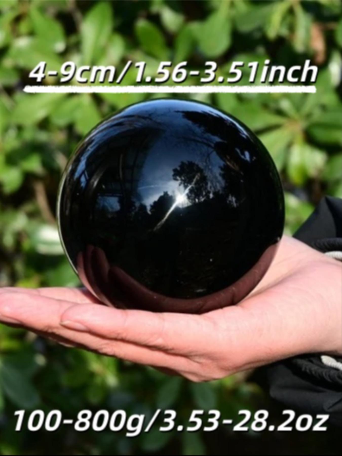 1pc Bohemian Style Obsidian & Quartz Crystal Ball - Healing&Meditation,Hand-Polished, Round Rock Crystal Ornament for Office Decor, Home Decor, Christmas, Birthday & Holiday Gifts, Office Decoration | Bohemian Style | Smooth Texture, Crystal Ball Decor
