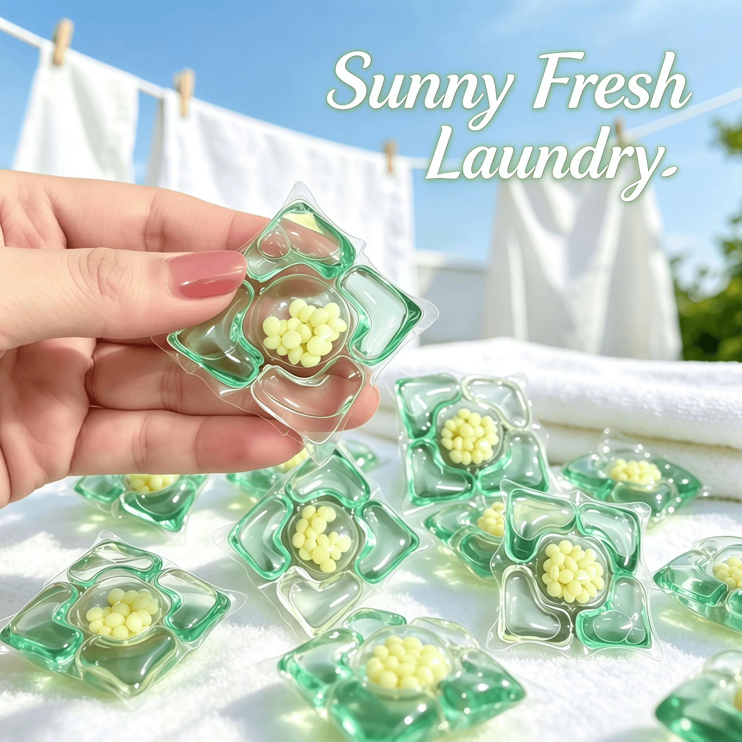 55pcs Five-In-One Laundry Pods, Long-Lasting Scent, Convenient Home & Travel Laundry Cleaners, Fragrant Detergent Balls