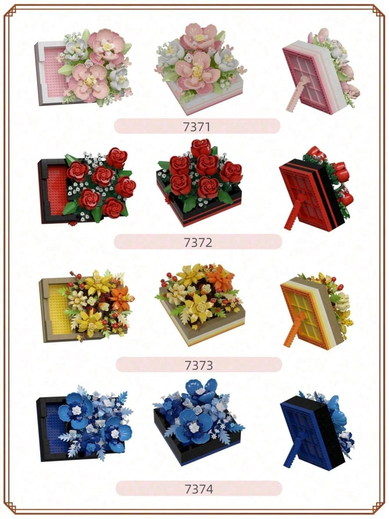 687 Piece Bouquet Building Block Set with Stand and Surprise Gift Box, Perfect for Home Decor, Valentine's Day, Birthday Gifts