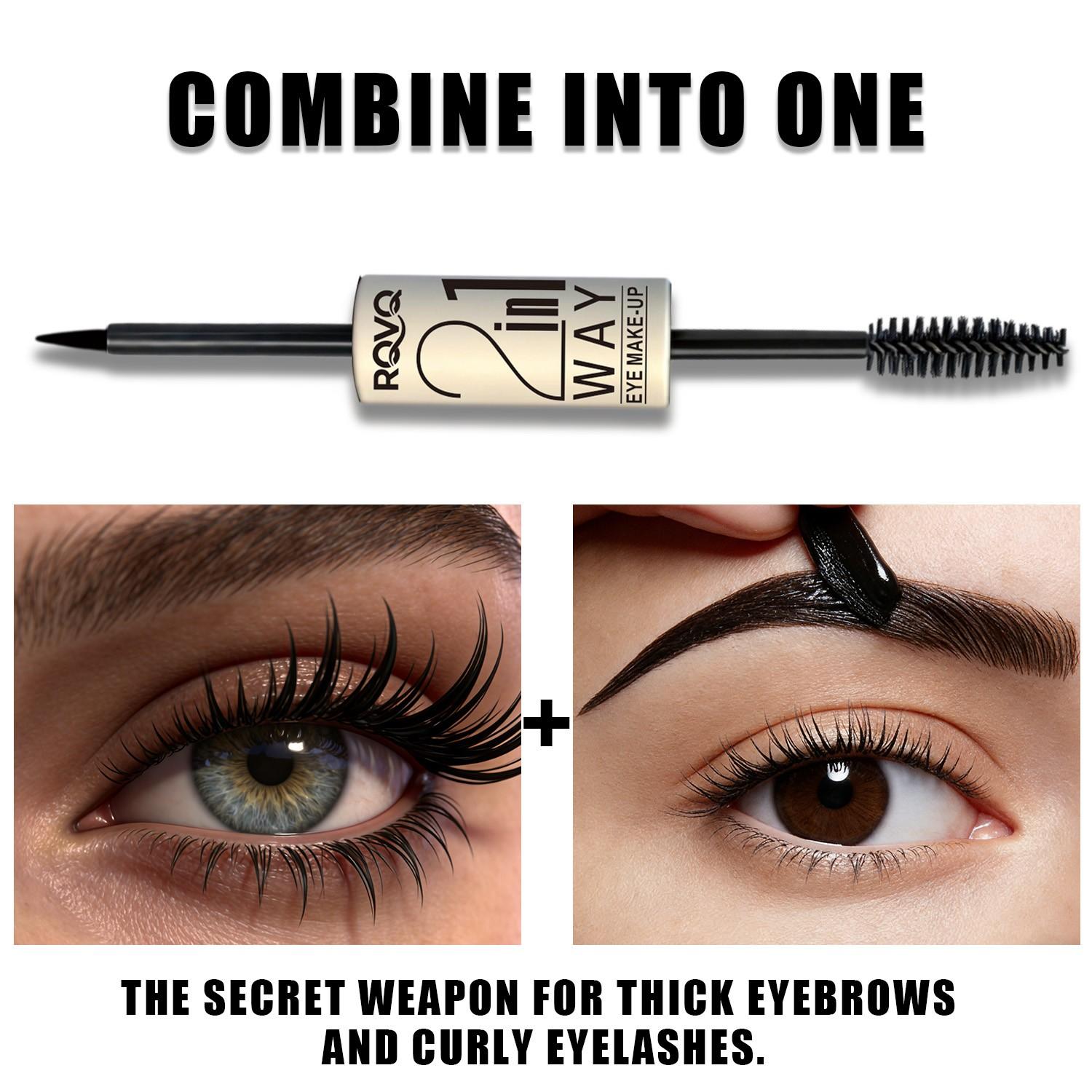 2-In-1 Brow and Mascara Balm, Long-Lasting 8h Makeup, Waterproof, Oil-Control, Natural Look, Perfect for Parties and Festivals