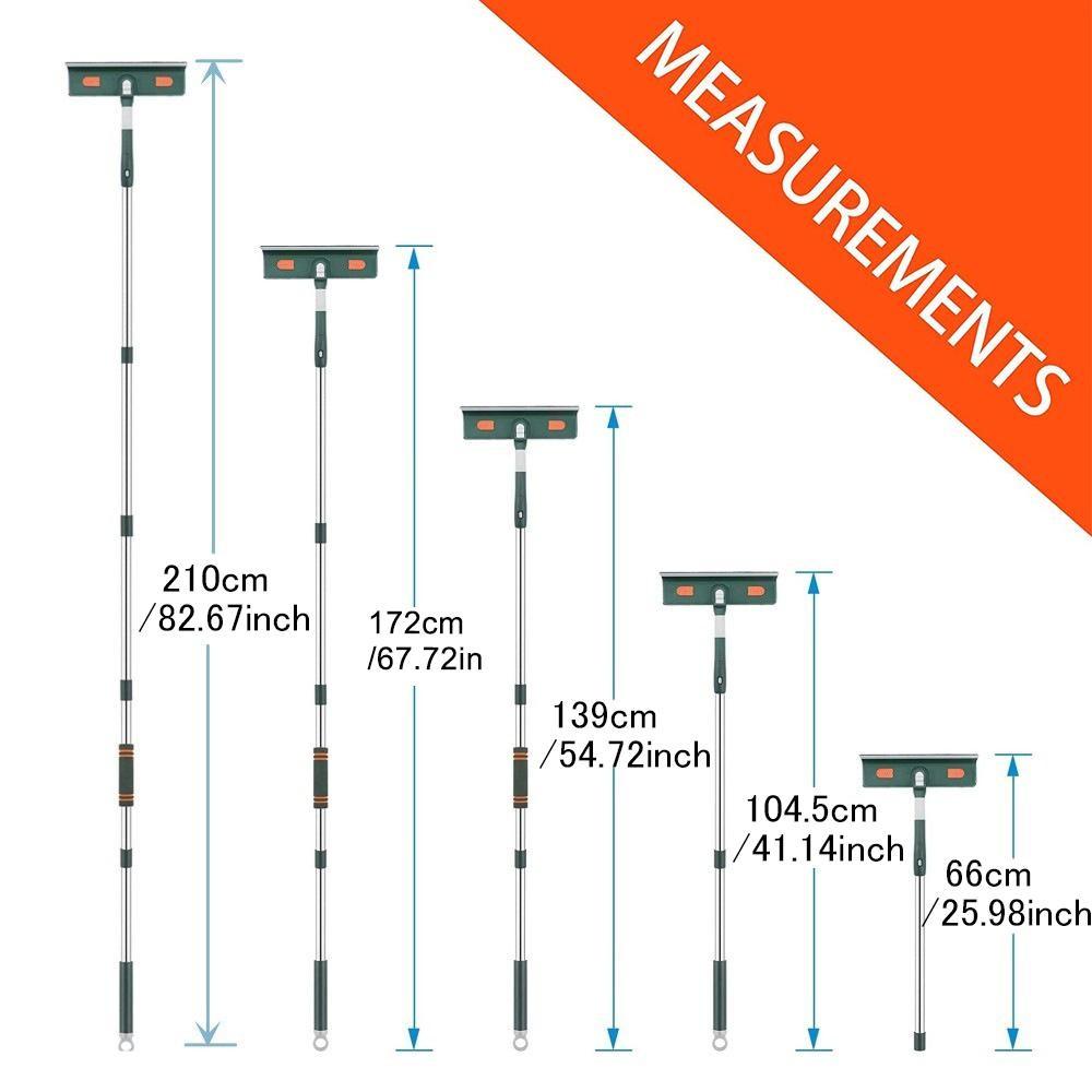 Window Squeegee Cleaner, Squeegee Scrubber, 1 Set Household Squeegee with Extension Pole, Telescopic Window Washing Equipment with Bendable Head, Glass Cleaning Tool