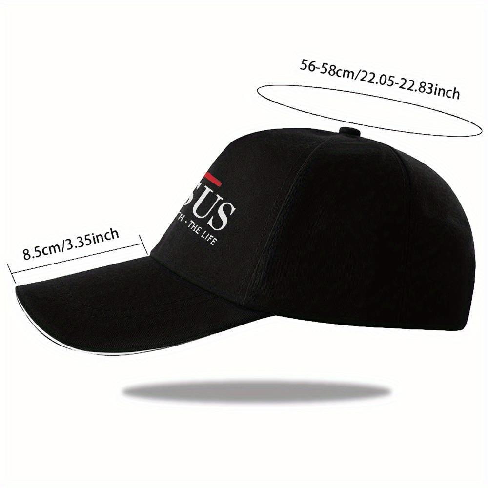 Christian Polyester Baseball Cap - Faith-Based Graphic Cross Print, "Jesus is the Way, the Truth, the Life" Slogan, Lightweight Machine-Washable Fashion Accessory, Christians, Machine Wash, Christian Faith-Themed Graphic Hats