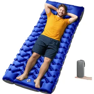 Father's Day Outdoor Camping Hiking Gifts for Dad |   4 Inch Thick Inflatable Sleeping Pad with Foot Pump & Pillow |   Firm Support for Side Sleepers Lightweight for Backpacking Tent Camping