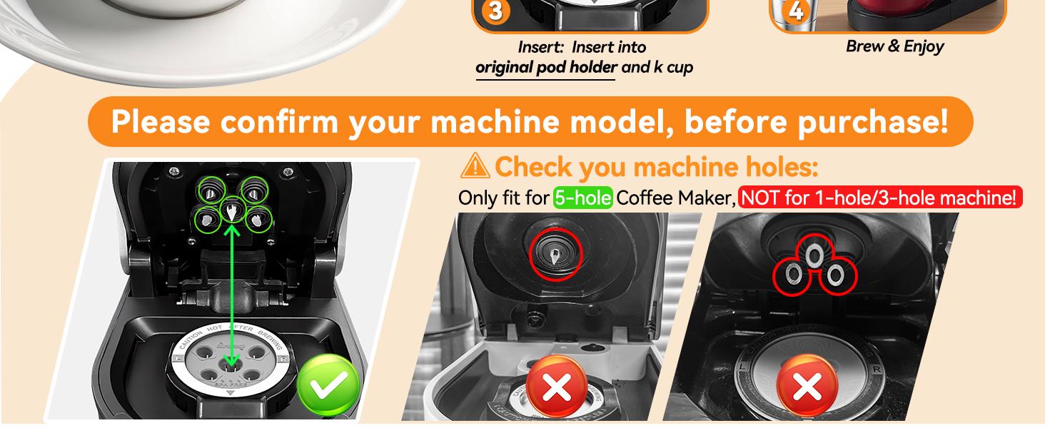 Reusable K Cups for: 2025 Updated My K cup Coffee Refillable Coffee Pods with 5 Holes - for K Supreme/K Slim/K-Duo Gen2/K-Brew Chill with MultiStream Technology (2 Pack)