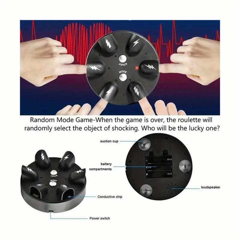 6-Player Electric Shock Roulette - The Ultimate Party Game! 2 Modes (Random Luck & Reaction Test), Safe Shock for Epic Truth or Dare with Friends – Hilarious Christmas Party Gift for Friends & Family