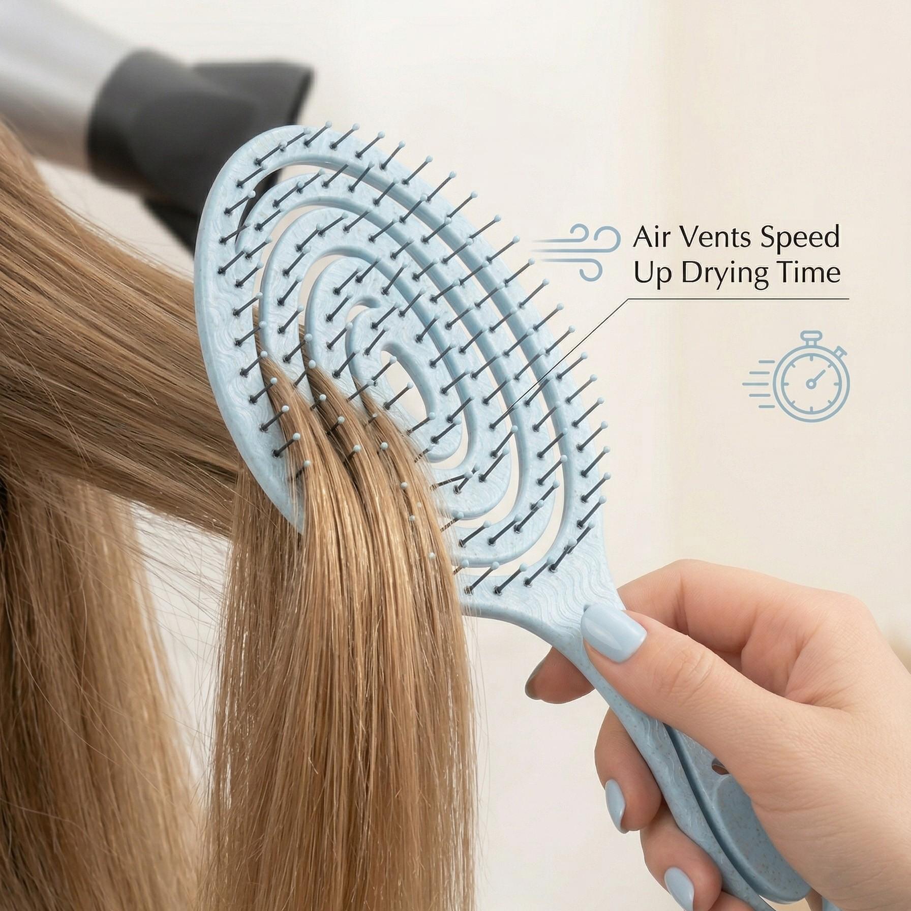 1PC Spiral Detangling Hairbrush TikTok Viral, Unique Hollow Out Vent Brush, Anti-Tangle Fluffy High Volume Comb, No Snag Scalp Massage Brush for Curly & Straight Hair, Dorm Home Use for Women Girls, Beginner Friendly Hot Sale