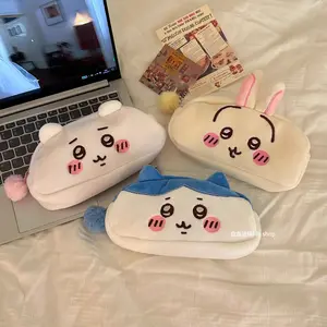 Chiikawa Plush Pencil Bag Hachiware Usagi Pencil Bag Japanese Cute Plush Stationery Bag Large Capacity Student Stationery Box