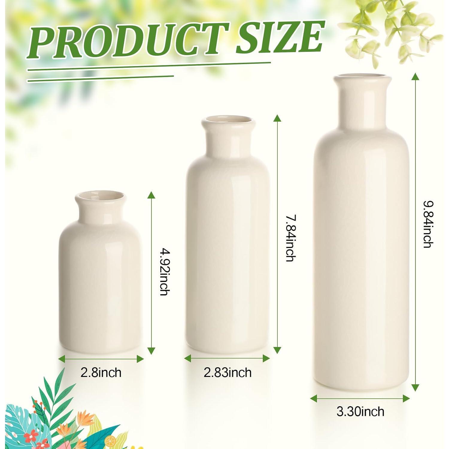 6 count Rustic Table Centerpieces, Set of 3 Boho Ceramic Vases, Wooden Serving Tray, Modern Beads Garland Tassel, Artificial Greenery for Coffee Tabletop Decor(White) 6 count Rustic Table Centerpieces, Set of 3 Boho Ceramic Vases, Wooden Serving Tray, Modern Beads Garland Tassel, Artificial Greenery for Coffee Tabletop Decor(White)