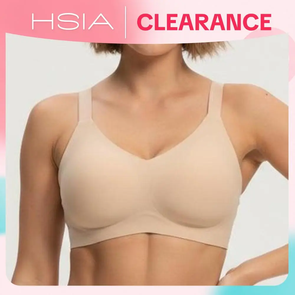 HSIA Women's Wireless Full Coverage Bra - SoftTouch Breathable Fabric, Soft Support, Jelly Fit, Lightweight, Seamless, Adjustable Straps