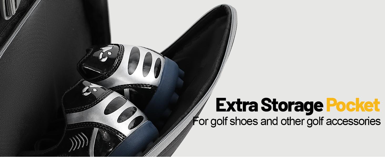 GoHimal Golf Travel Bag with Wheels, 1200D Heavy Duty Oxford Fabric Golf Travel Case for Airlines