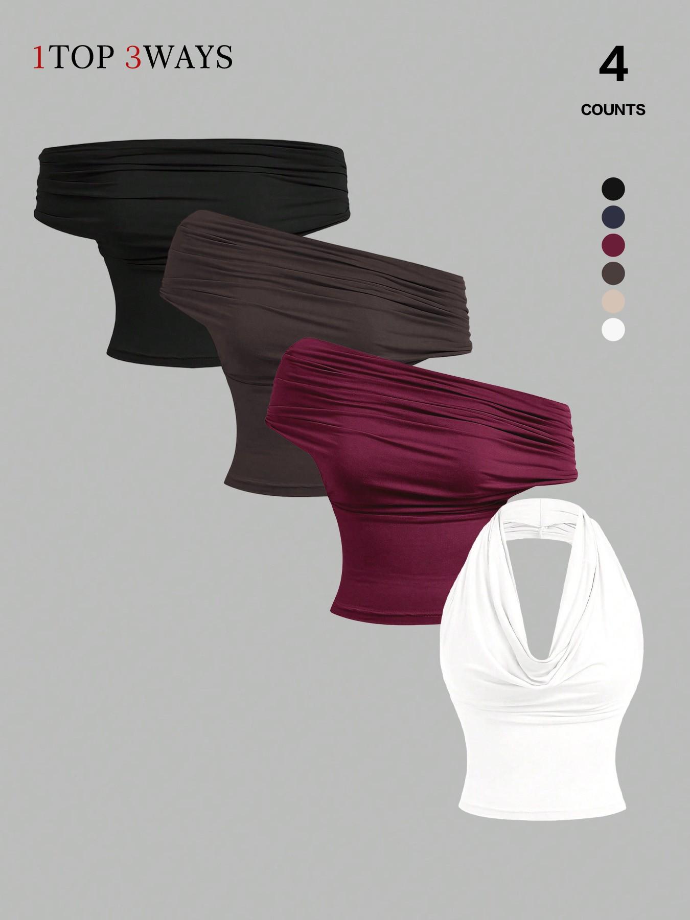 Women's Three-Way Convertible Sleeveless Vest Top, Slim Fit Design, Ideal for Daily Wear & Stylish, Perfect for Trendy Looks