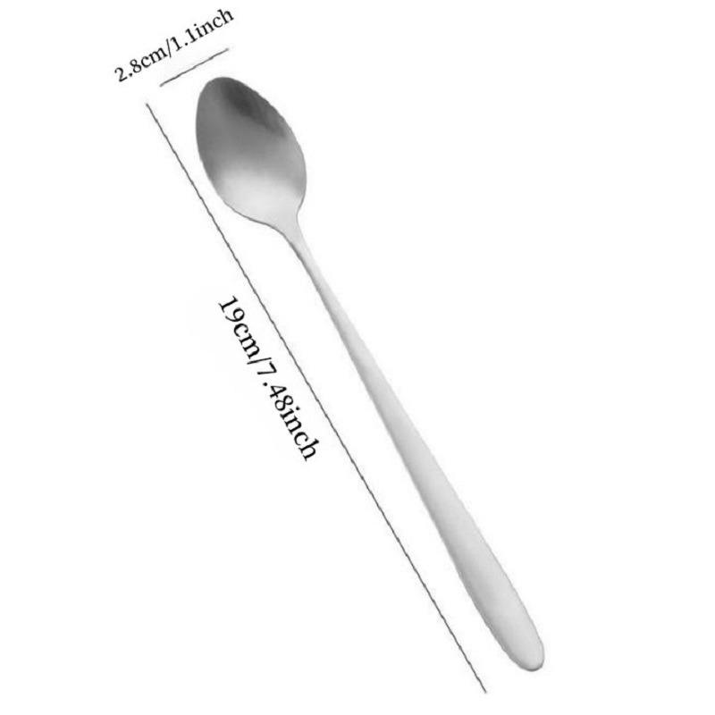 4pcs Stainless Steel Long Handle Spoons with Christmas Tree & Reindeer Carving, Perfect for Coffee Ice Cream Kitchen Use, Ideal Gift Set