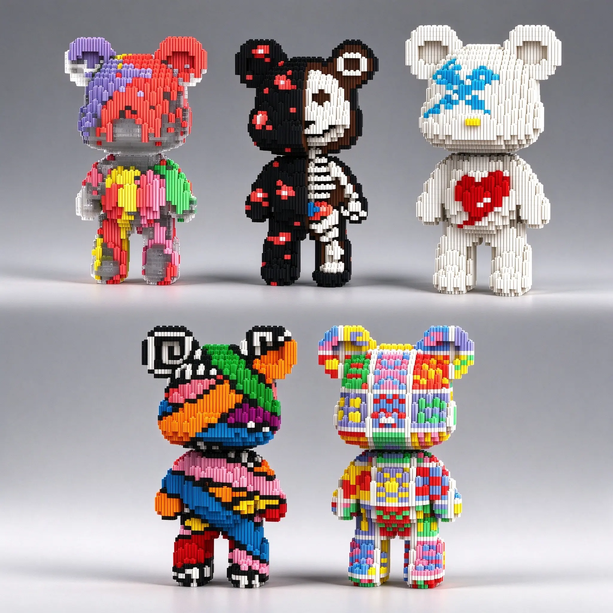 Bear Building Blocks,Building Block Toy , 25cm High Bear Construction Kit, Creative DIY Assembly Playset, Unisex Gift Recommendation, Home Decor, Building Blocks Sets