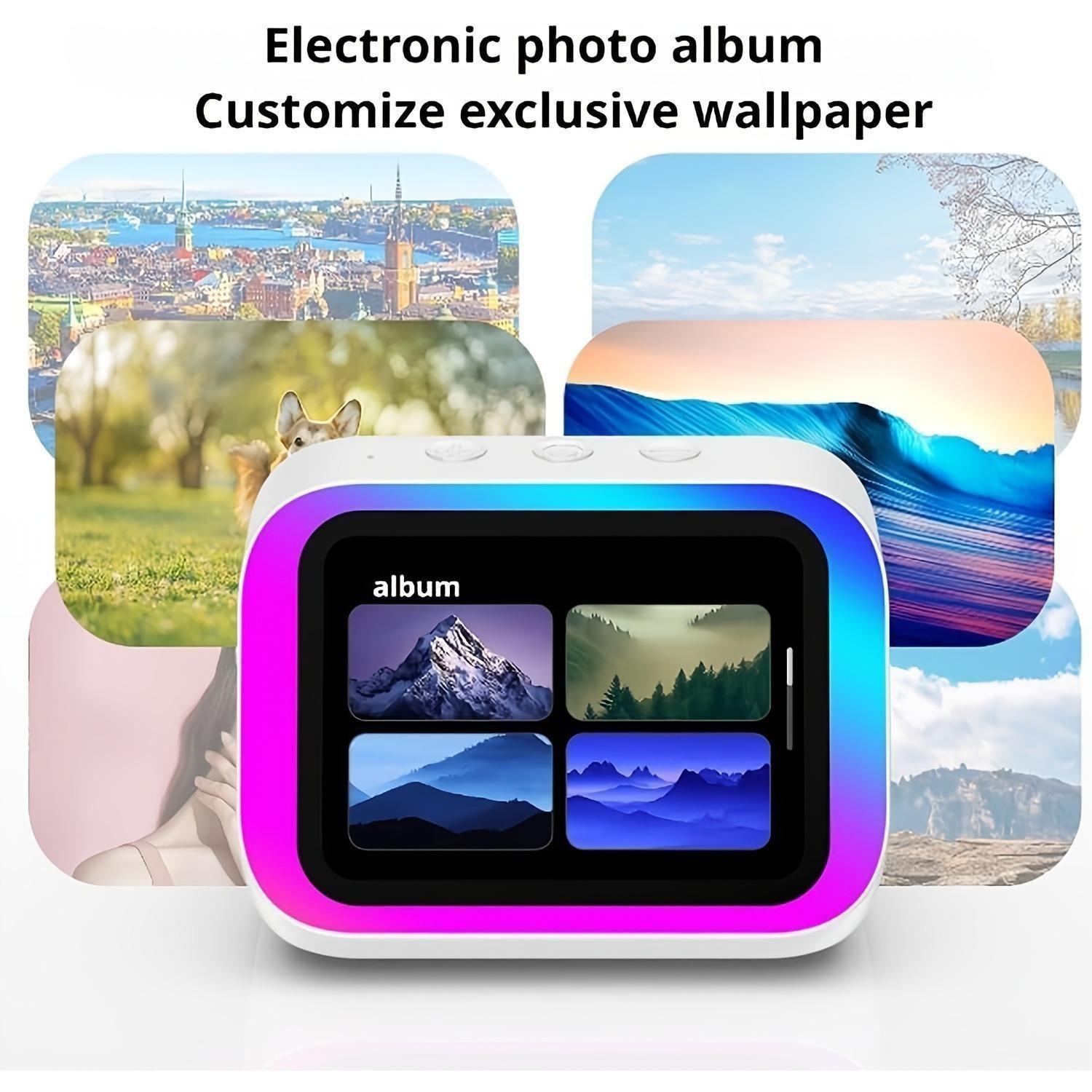 Ai Smart Speaker with Wireless Speaker and RGB Light, Hi-Fi Stereo, HD Display, Voice Assistant, Period Tracker, 1800mah Battery