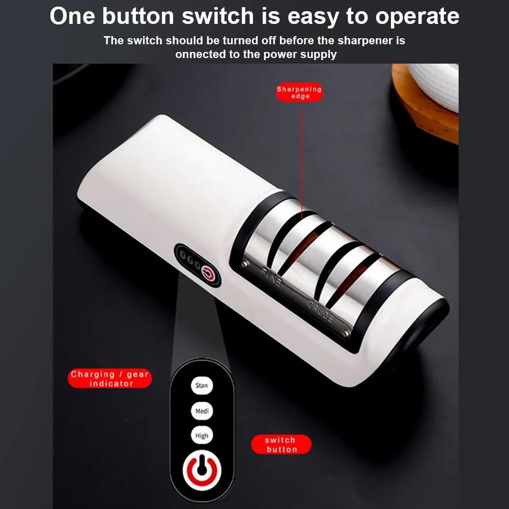 1 PCS Professional Electric Knife Sharpener, 2-Stage Home Kitchen Knives Sharpening