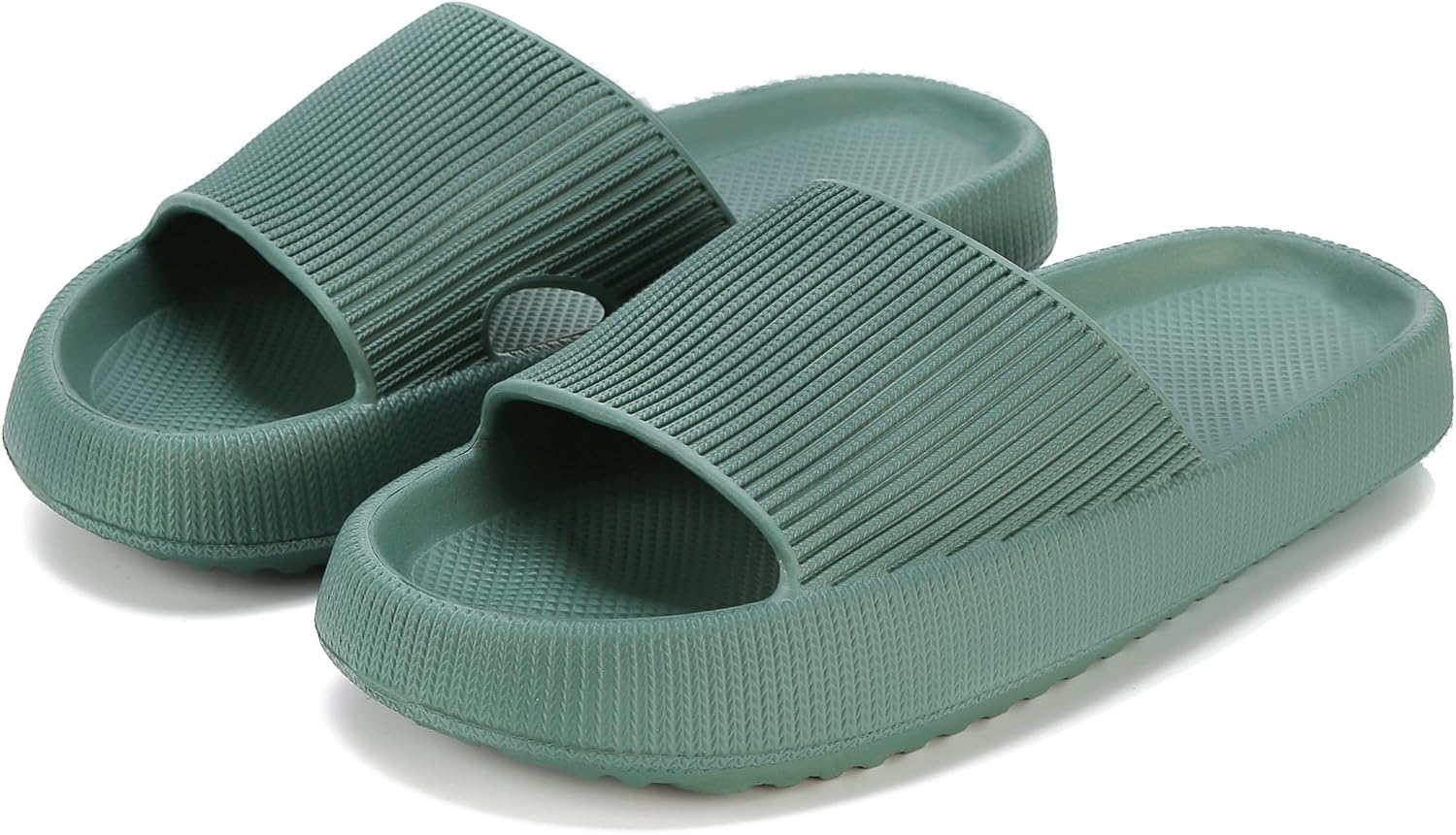 Women and Men, Pillow House Slippers Shower Shoes Indoor Slides Bathroom Sandals, Ultimate Comfort, Lightweight, Thick Sole, Non-Slip, Easy to Clean