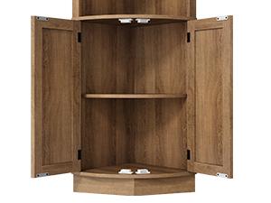 PieDle Furniture Tall Bohemian Rattan Corner Storage Cabinet - 4 Doors, 5 Shelves, 64.7" Height, Ideal for Living Room, Kitchen, Bathroom & Office Organization PieDle Furniture Tall Bohemian Rattan Corner Storage Cabinet - 4 Doors, 5 Shelves, 64.7" Height, Ideal for Living Room, Kitchen, Bathroom & Office Organization