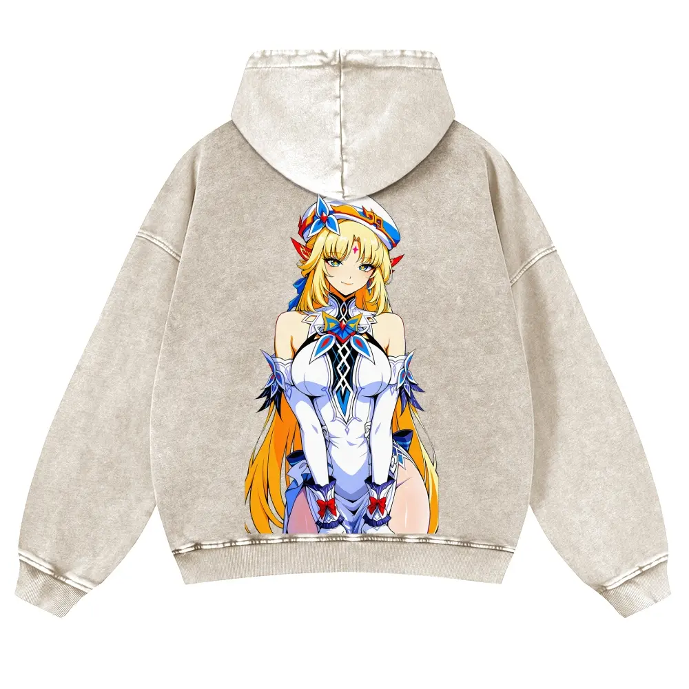 Unisex Nico, Elf of Hexenzirkel from Song of the Empty Moon Graphic Washed hoodie Personalized Pattern Y2k Clothing Round Neck Washed hoodie,Women's Clothing 100% Cotton, Menswear, Top, Vintage Style,Summer Casual Oversized