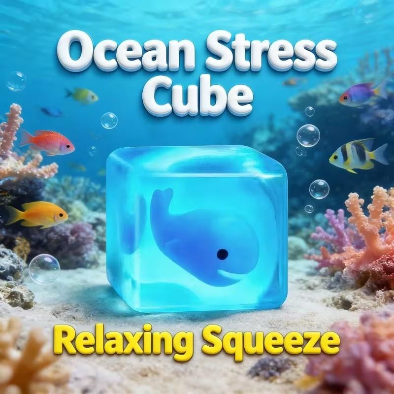 Taba Soft Gel Toy, Underwater Theme Ice Cube Shape, Ocean Creature Filler, Stress Relief Toy, Office Desk Toy, Sensory Stimulation, Birthday Gift, Holiday Gift, Christmas Gift