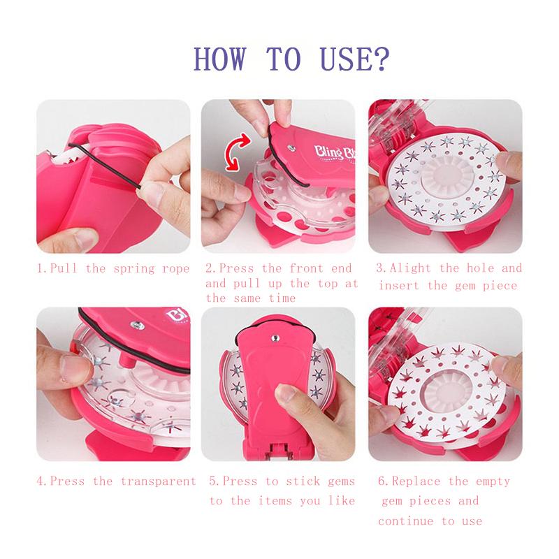 DIY Hair Jewels Stamper Set 1 Set Shimmering Diamonds Hair Styling Tool for Girls Women Birthday Christmas Gift Heatless Haircare Non Wooden Materials