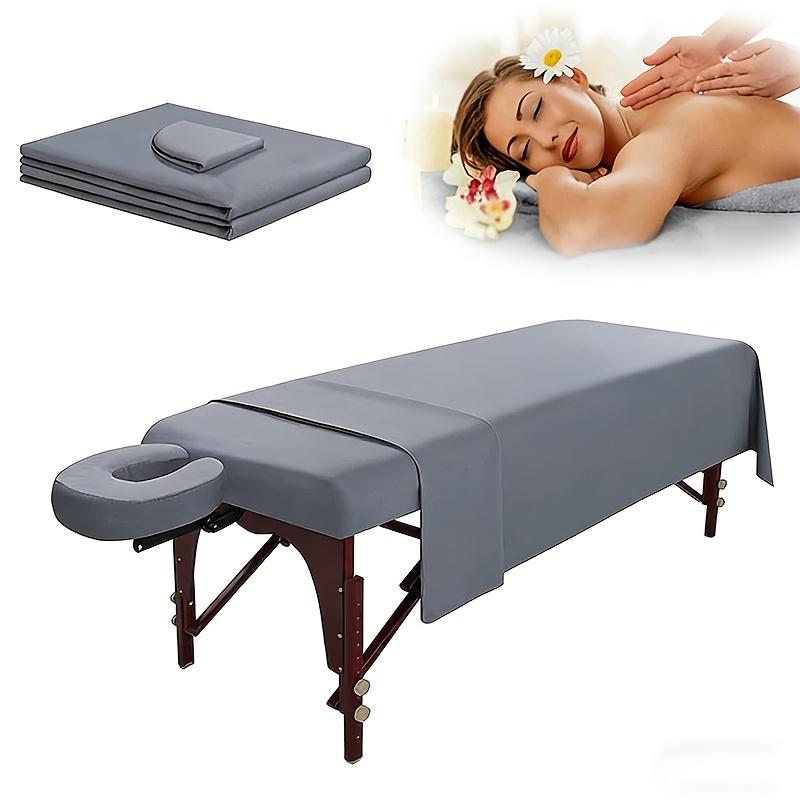 Beauty Salon Massage Bed Sheet Set, Breathable Face Mask Cover, Three-Piece Spa Bedding Kit, Comfortable and Durable