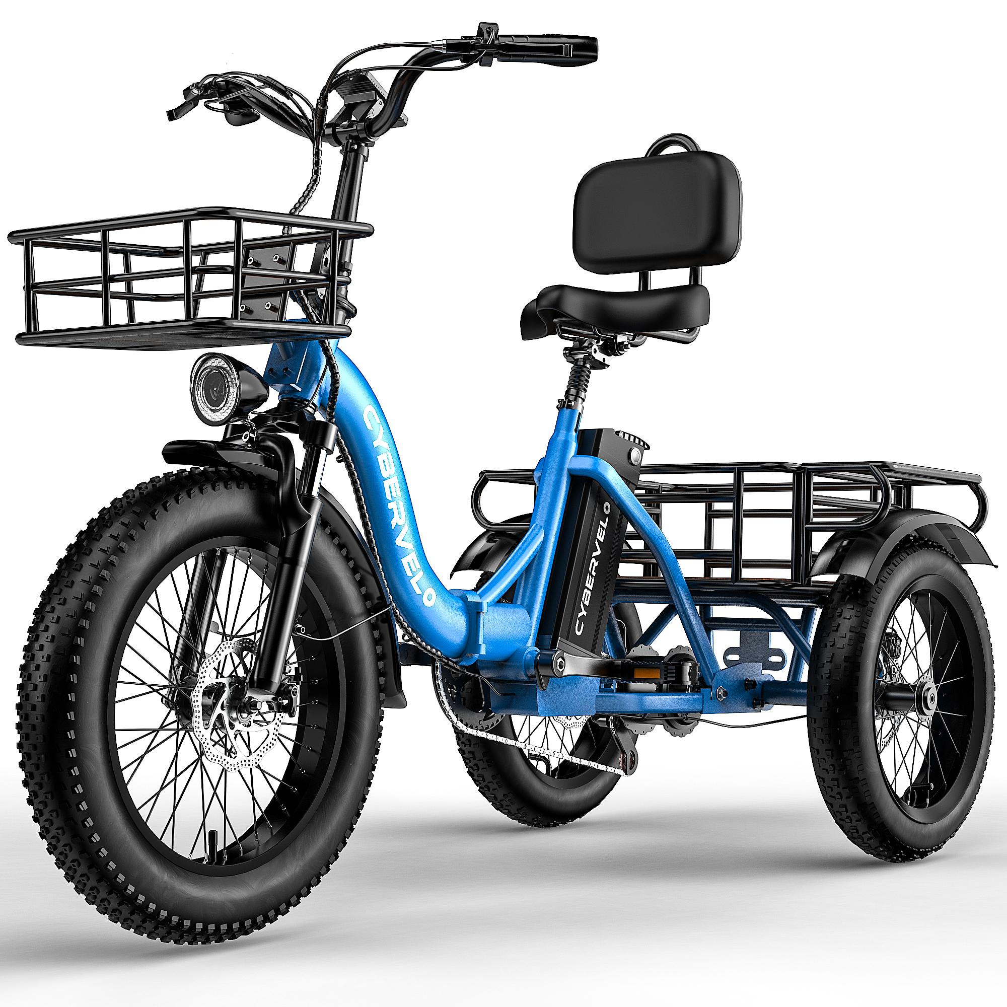 Electric bicycle for adults , three wheels electric bicycle, 48V20.8 Ah large removable battery ,20inch bike with basket ,bicycle for comment  beach  man womens  all terrain , one year warrenty  ,Cybervelo ebike C16