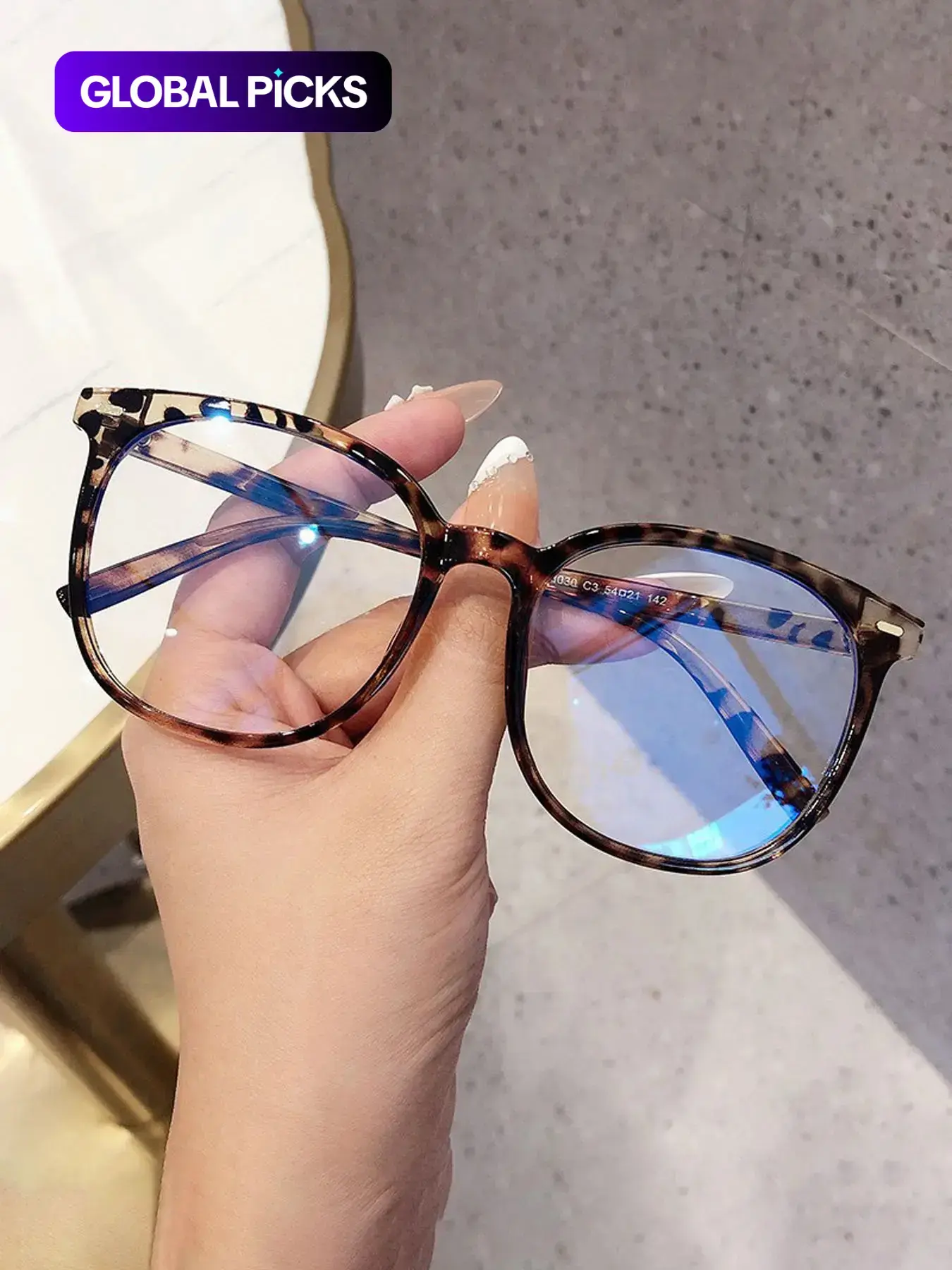 Trendy Leopard Pattern Frame Eyeglasses, Polycarbonate Frames, Fashionable Blue Light Blocking Glasses for Women & Men, Eyeglasses for Work, To Match Daily Outfits, Perfect for Student Daily Use