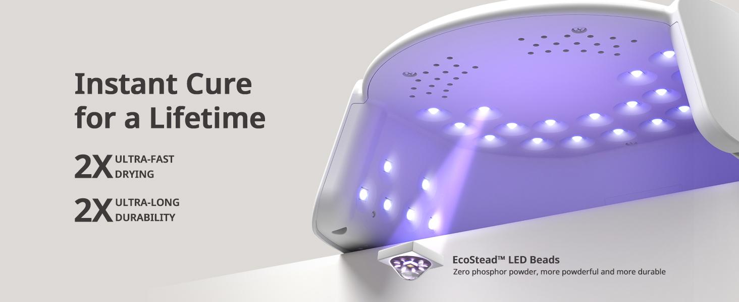 BTArtboxnails XCuringPRO Nail Lamp -  Ecostead LED Beads Instant Cure Nail Light with 4 Timer, Smart Sensor, LCD Display for Curing Gel Nail Polish