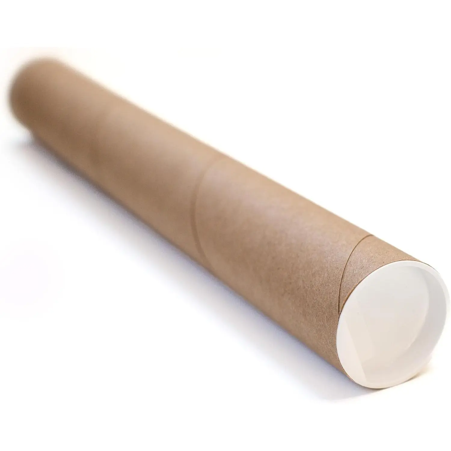 4-pack Kraft Mailing Tubes with Caps | 2.5-inch x 24-inch Usable (25" total length) | Heavy-Duty Cardboard Poster Tubes for Shipping and Storage of Documents and Art