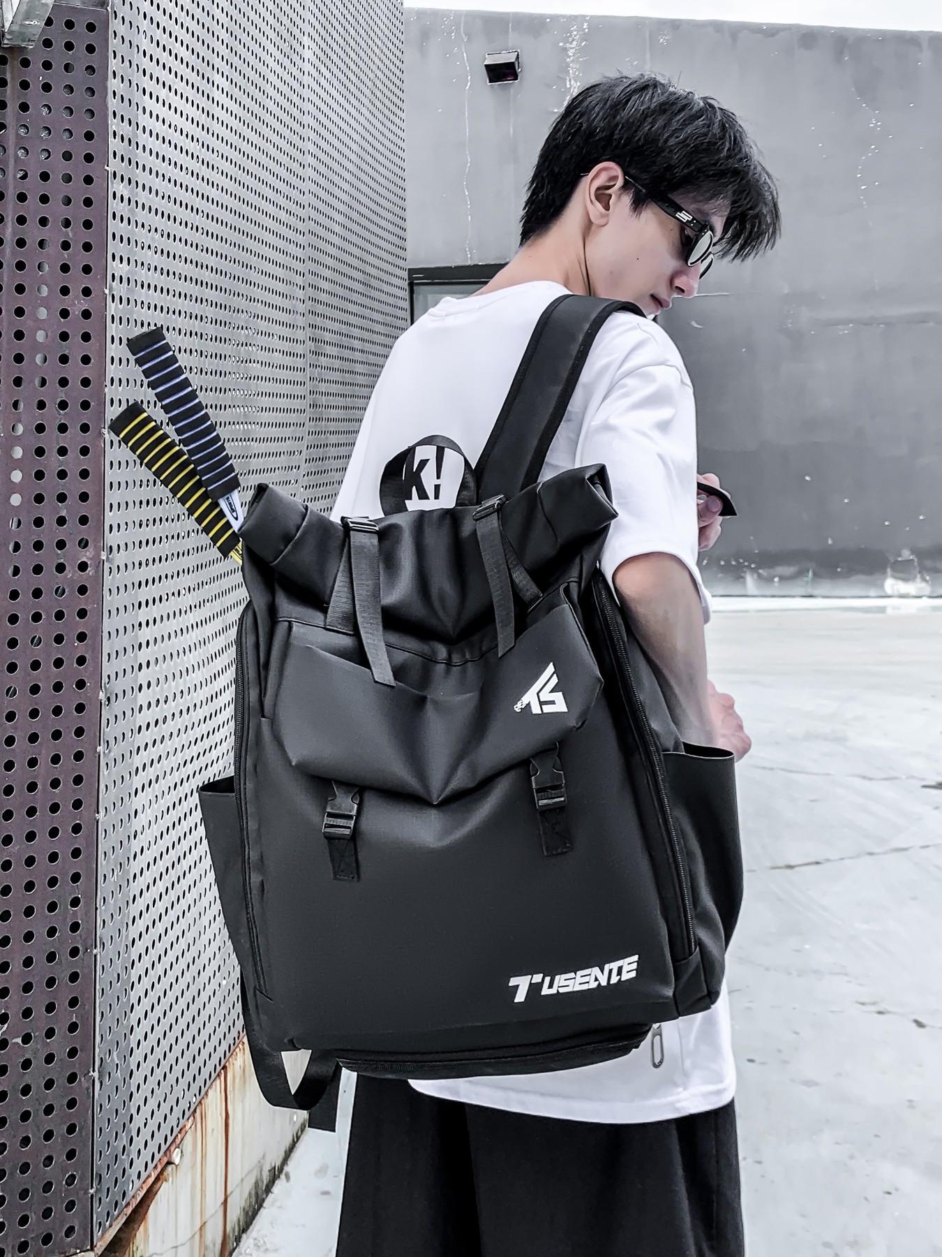 Unisex Large Capacity Roll-Top Expandable Travel Backpack, Outdoor Travel Sports Leisure Commuter Multifunctional Student Bookbag, Versatile Shoulder Bag