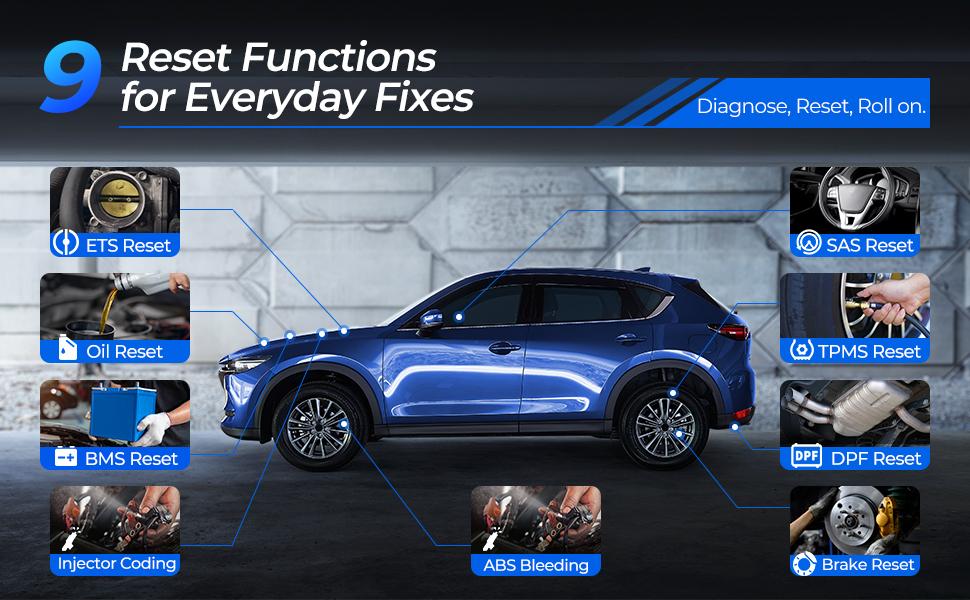 TOPDON AD600S Car OBD2 Scanner, Diagnostic Tool, ABS SRS Transmission Engine Code Reader, 9 Reset Services Scan Tool, Oil/Brake/BMS/SAS/DPF/TPMS/ETS Reset, Injector Coding, Lifetime Free Update