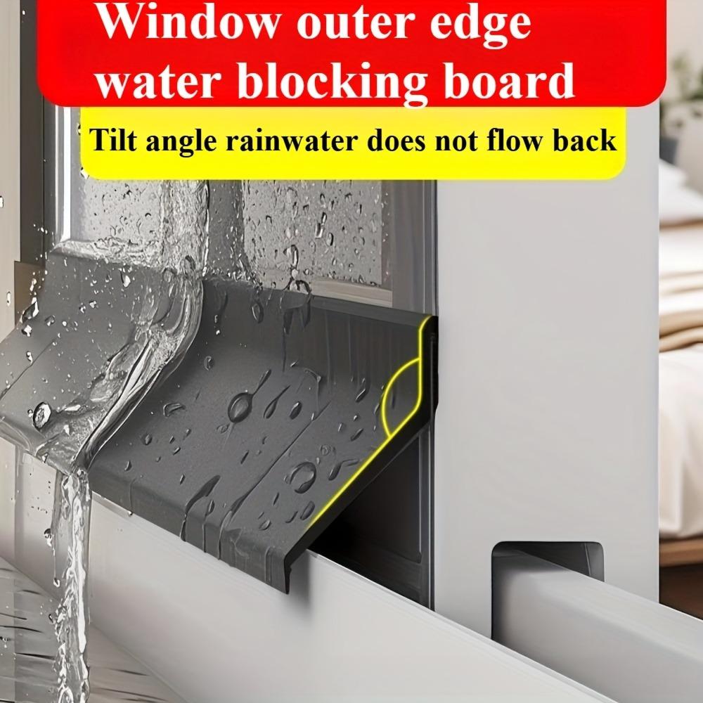 1pc No-Drill Sliding Window Waterproof Barrier, Self-Adhesive Waterproof Strip, Suitable for Window Glass Doors, Balcony Sliding Windproof and Soundproof Sealing Strip for Home - Durable, Easy to Install, Outdoor Window Drainage System, Door Hardware