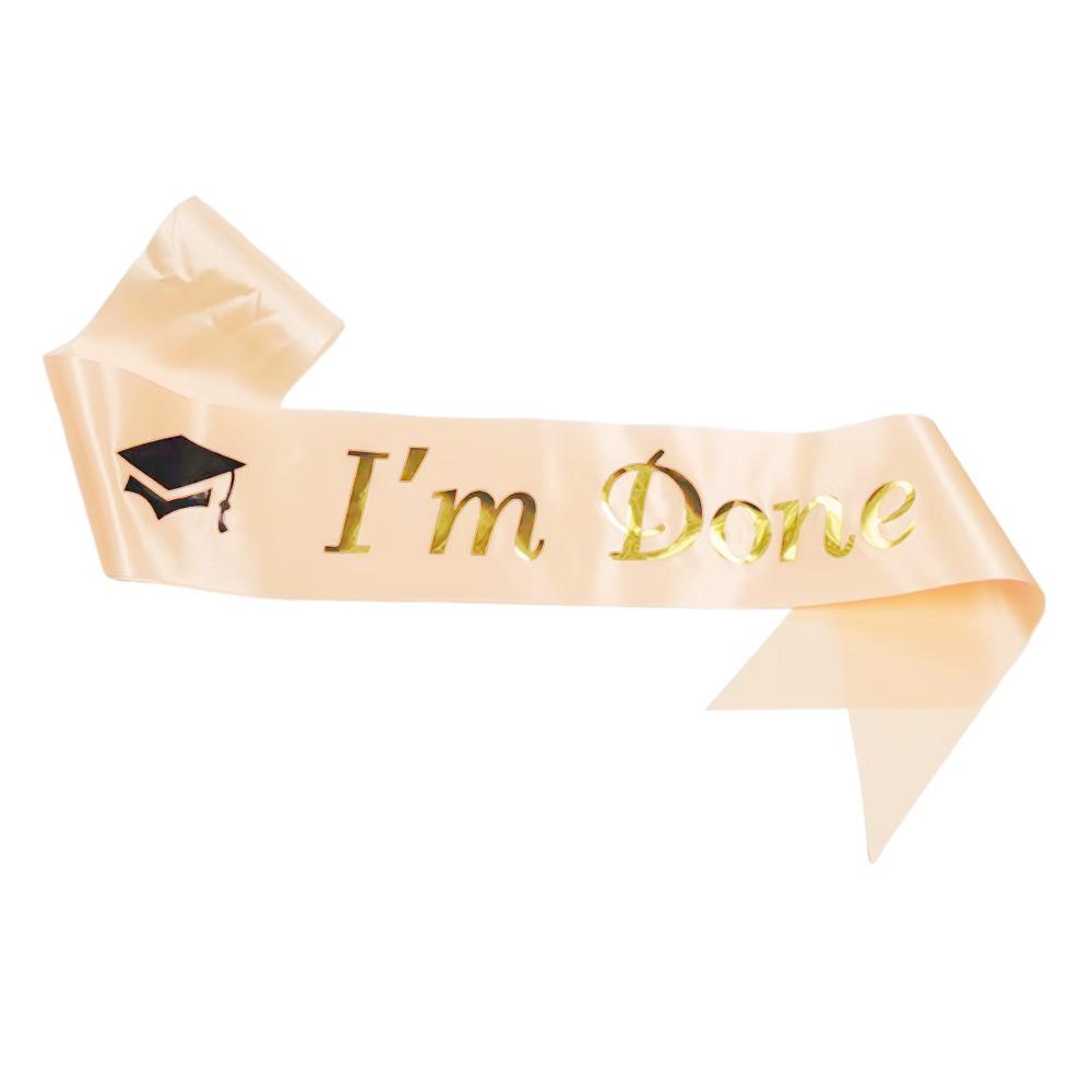 Graduation I'm Done Sash Set, Unisex Graduation Party Decoration Shoulder Strap, Plain Honor Graduate Ribbon, Pure Color Shawl