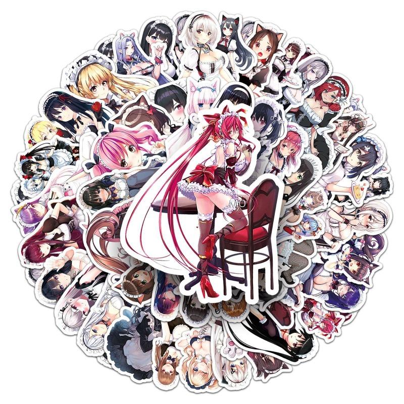 50Pcs Anime Aesthetic Sticker Pack Cute Diverse Characters  Waterproof Vinyl Decals for Laptop Water Bottle Phone Case  Skateboard | Y2K Kawaii Art Stickers Teen Girl Gift