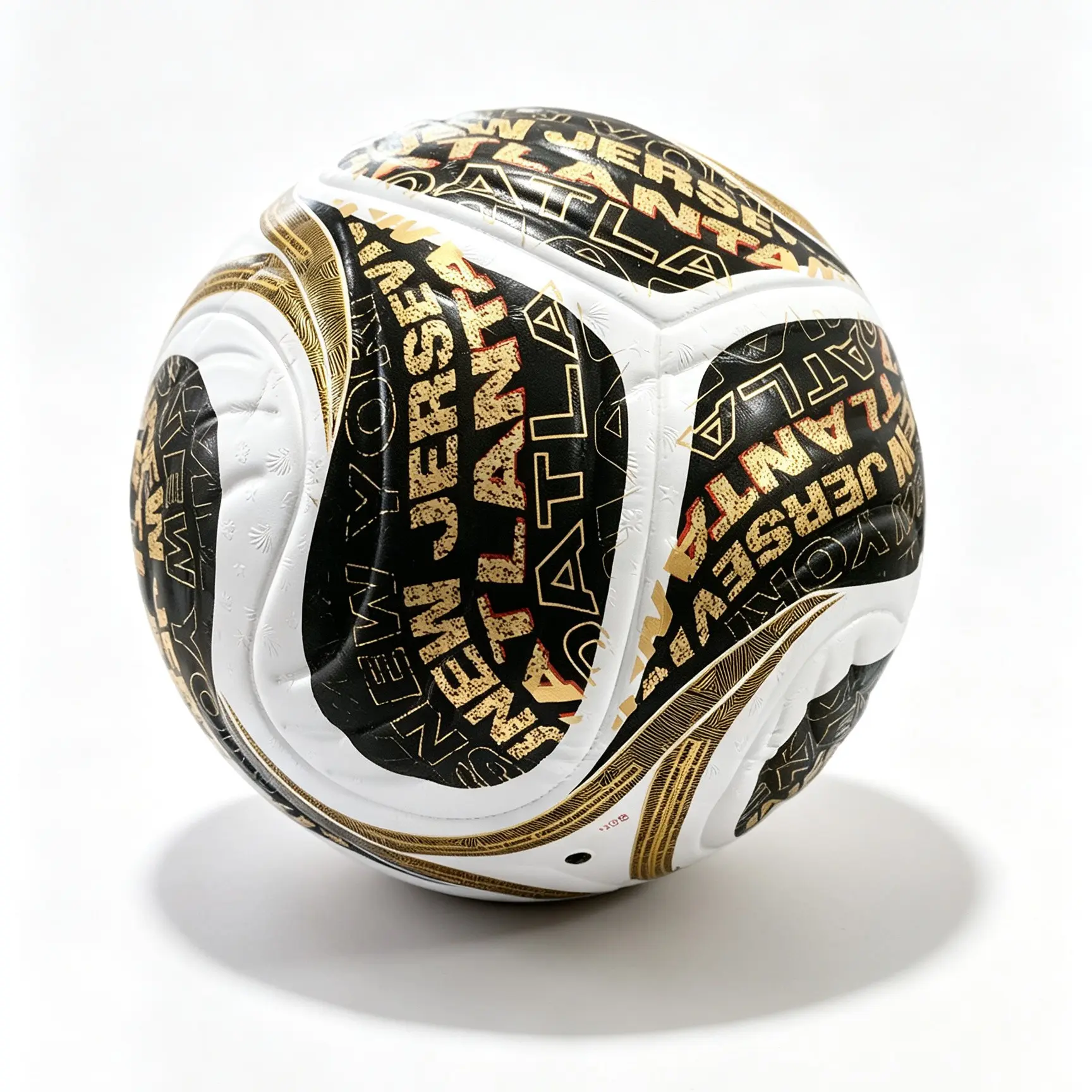 Size 5 Training Match Soccer Ball, PU Material Waterproof Durable, Trendy Print Anti-Burst Design, Ideal for Adults, Perfect for Games and Training