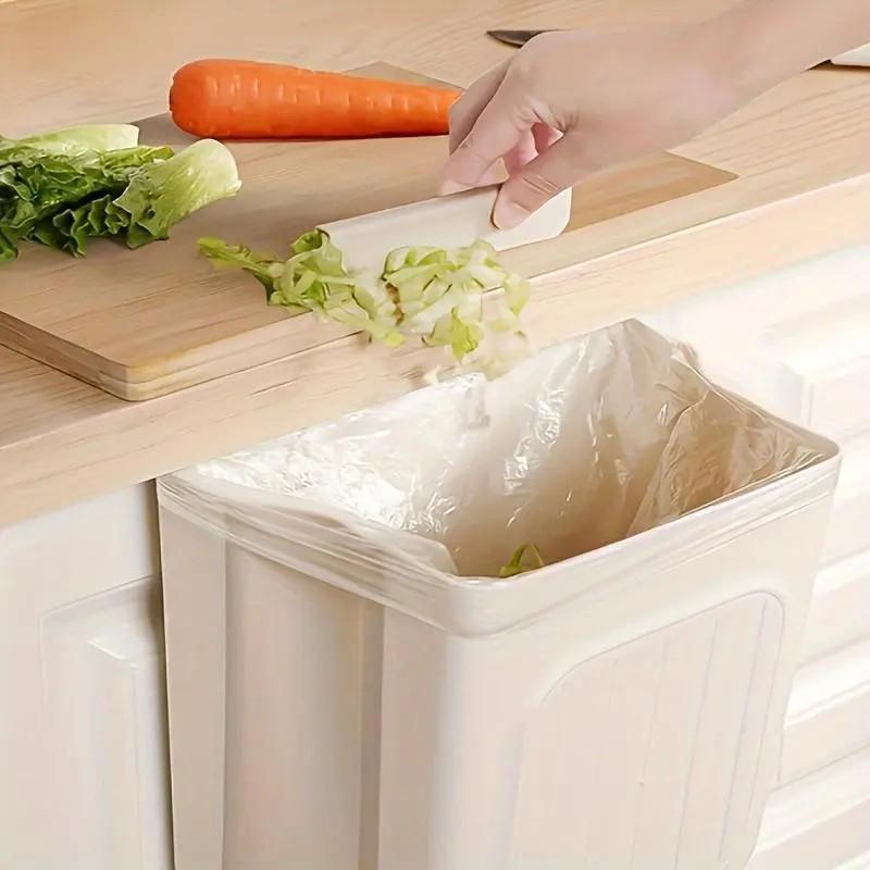 Foldable Collapsible Kitchen Trash Can, Hanging Garbage Bin, Space-Saving Cabinet Mount, Household Kitchen Storage Accessories, Home Kitchen Utensils