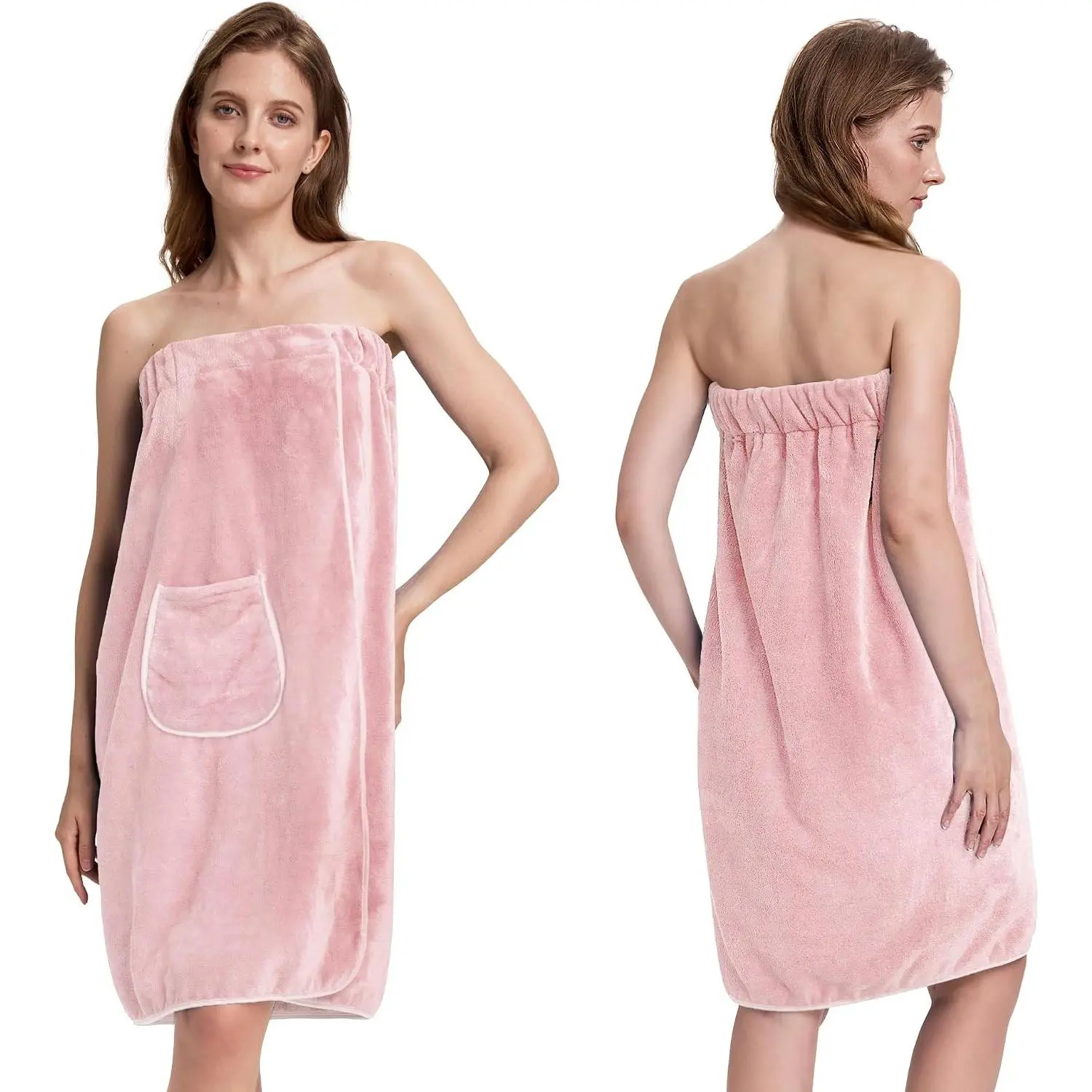 Women's Quick Dry Absorbent Towel Wrap with Adjustable Button & Velcro Closure, Machine Washable, Perfect for Shower, Spa, Sauna & Pool, Plus Sizes S-XXXLGift