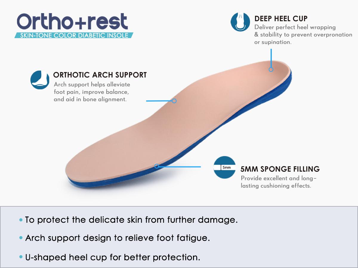 Ortho+rest Men Diabetic Shoes Swollen Feet Diabetes Walking Shoes Arch Support Orthopedic Sneakers Men's Casual