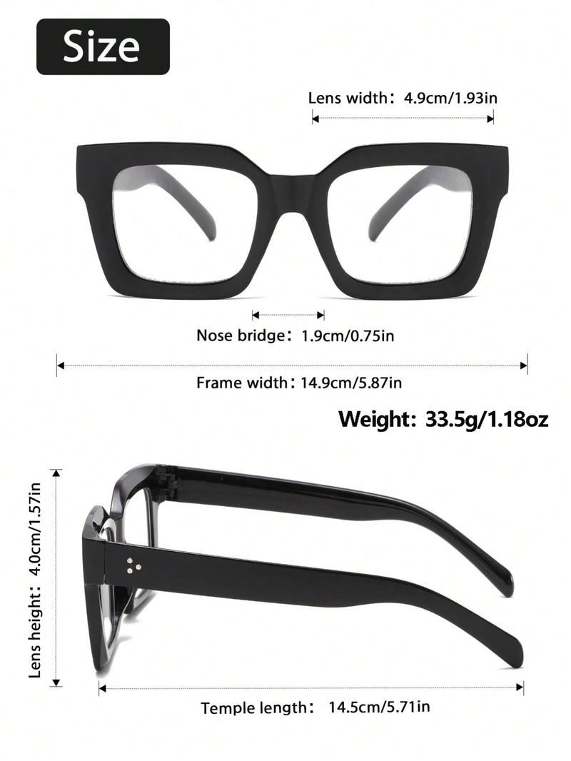 6 Pairs Classic Women's Flat Mirror Glasses, Suitable for Daily Commute, Office Use, Stylish and Functional Eyewear Accessories, Casual Eyeglasses