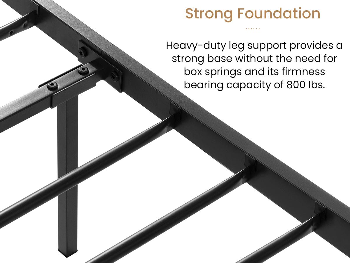 SHA CERLIN Heavy Duty Metal Bed Frame Full/Queen Size【Frame Only No Mattress】Platform Bed Frame with Wooden Headboard Footboard, 13 Strong Metal Slats Support, No Box Spring Needed, Frame Base,#ChristmasGifts#TikTokShopBlackFriday
