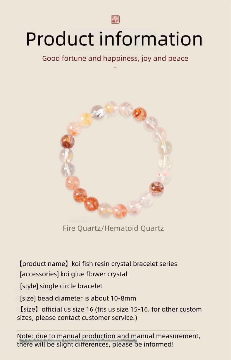[Vast Fortune] crystal bracelet, flower agate, unisex, daily wear gift, 10mm beads natural stone, great success peace inner calm symbol