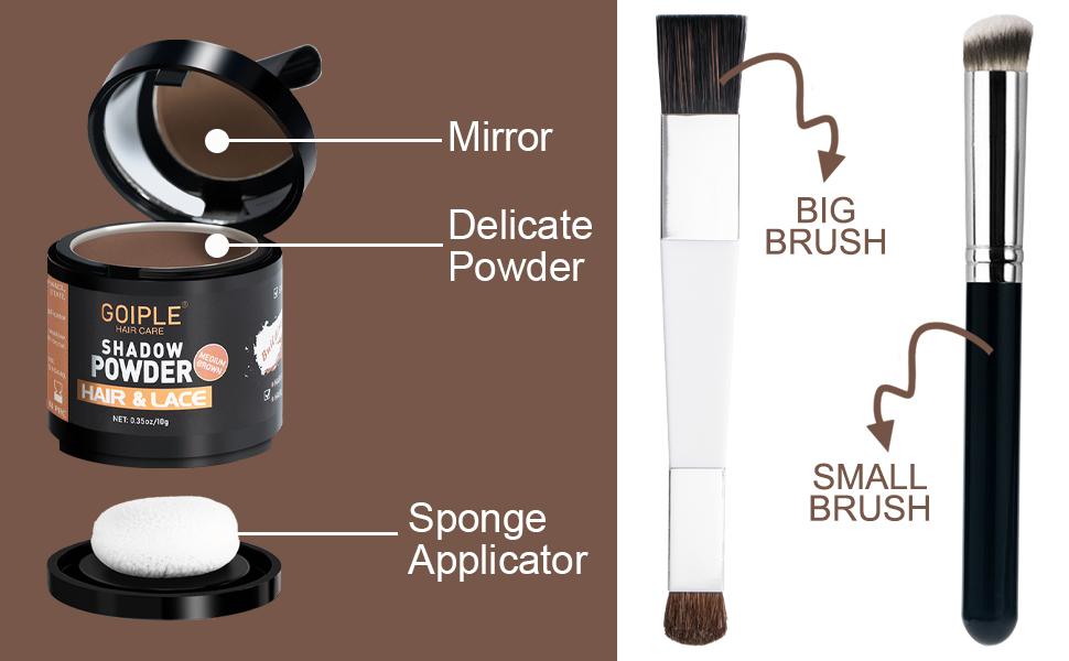 Hairline Powder Kit - 4 Count Root Cover Up Hair Color Powder for Women with Brush for Perfect Hairline Touch Up Makeup Cosmetic Daily Haircare