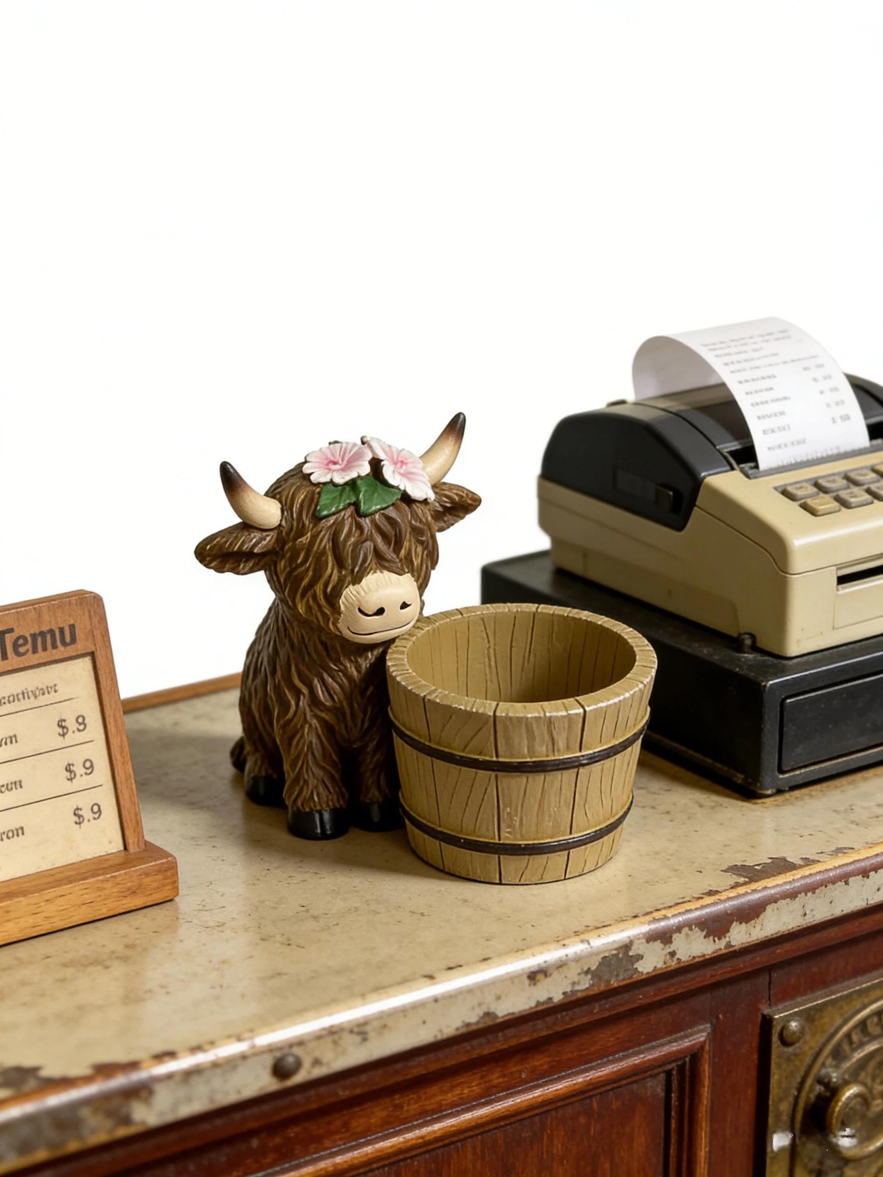 Multifunctional Creative Resin Cow Figurine, Succulent Planter & Pen Holder, Cute Healing Design, Office & Living Room Decor, Birthday Gift