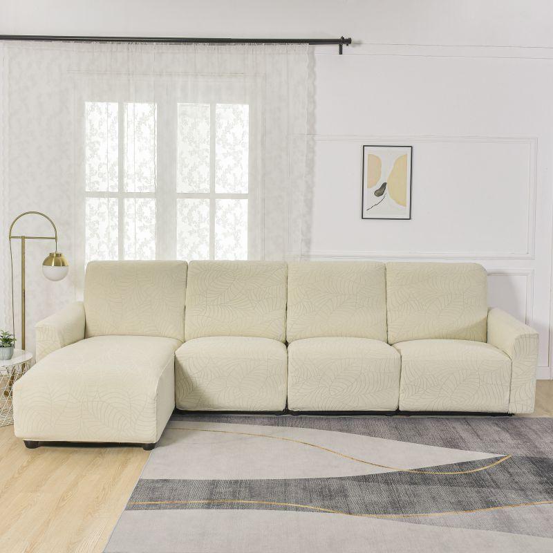 L-Shaped Leaf Pattern Sofa Cover Set, Includes Backrest Seat Armrests, Soft Comfortable Universal Fit, Stylish Bedroom Decor, Sofa Couch Covers