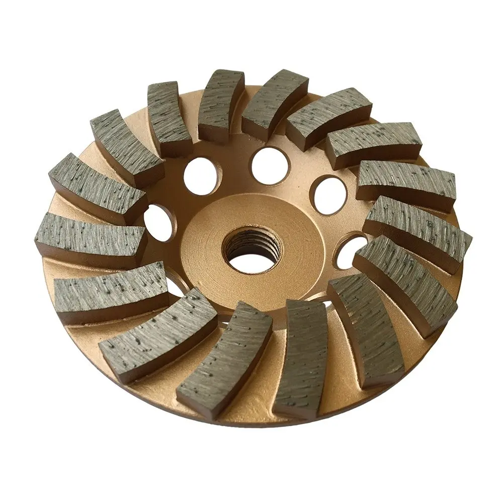 4" Diamond Grinding Wheels for Concrete and Masonry, 16 Turbo Segments, #30/40 Grit, Medium Bond, 5/8"-11 Arbor