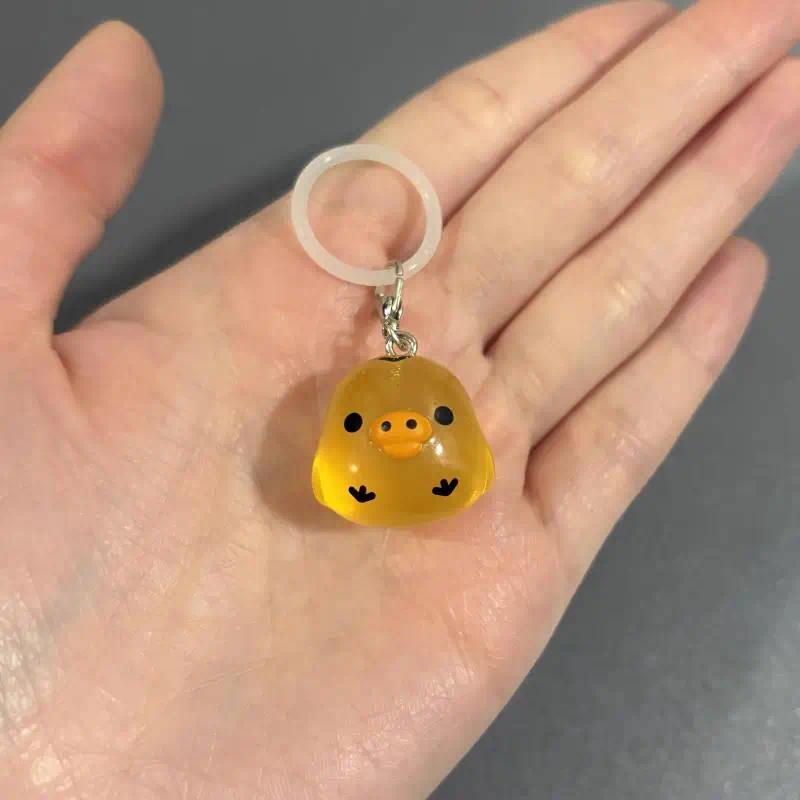 Rilakkuma Cross-Dressing Dinosaur Q-Version Transparent PVC Collectible Figurine, Desktop Decoration, Car Toy Pendant, Collectibles