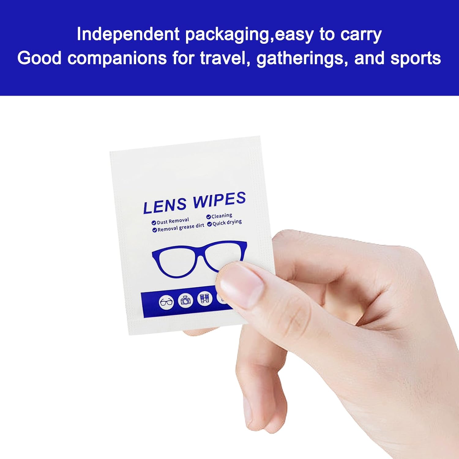 220 Count Lens Wipes (200 + 20 Bonus Pack) - Pre-Moistened Individual Wrapped Glasses Cleaner - Streak-Free Cleaning Wipes for Eyeglasses, Phone Screens, Sunglasses